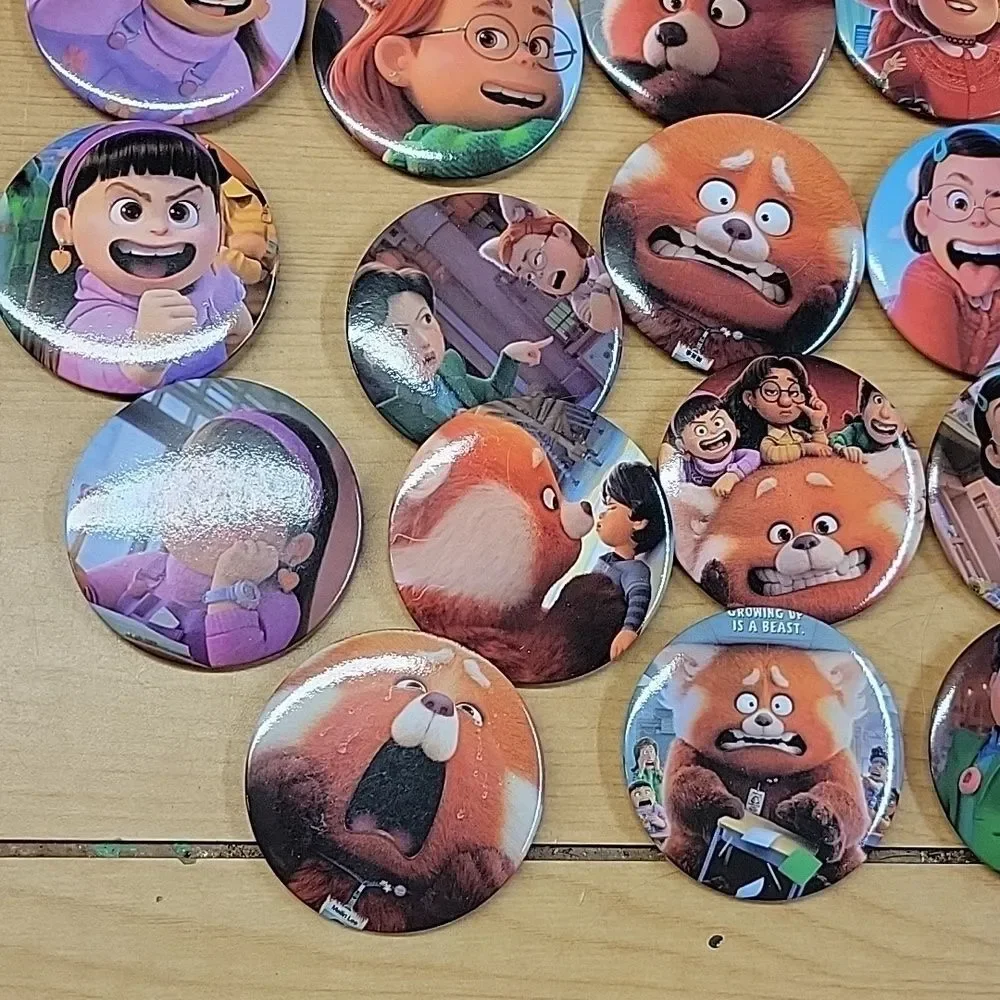 23  Disney Pixar 2.25 inch Pinback‎ Buttons Turning Red flair